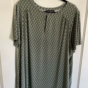 Lane Bryant Olive Patterned Blouse